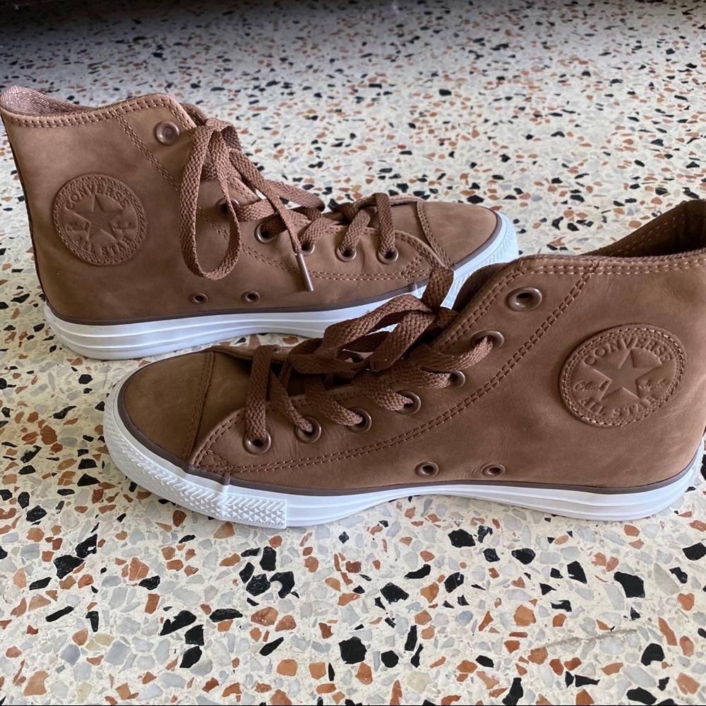 Brown Leather Converse All Stars